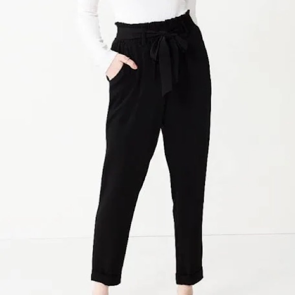 SO Pants - SO Paper Bag Taper Pant Black Small